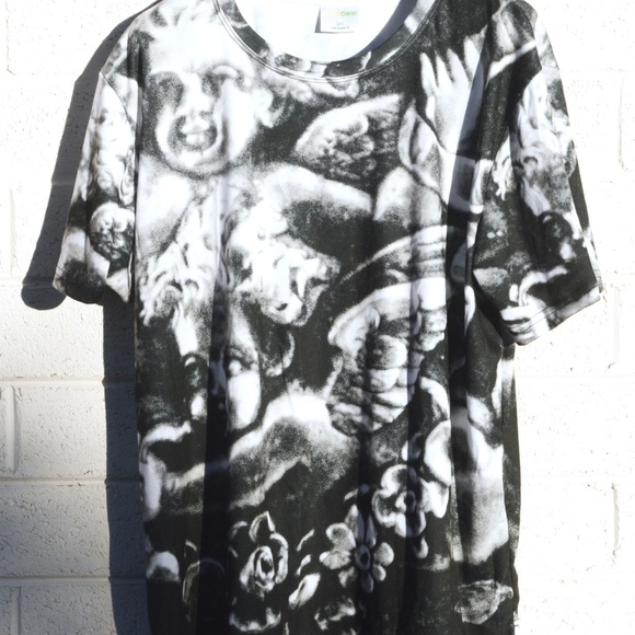 Cherub Angel Shirt Putti Cupid Wings Floral Top - Picture 2 of 7